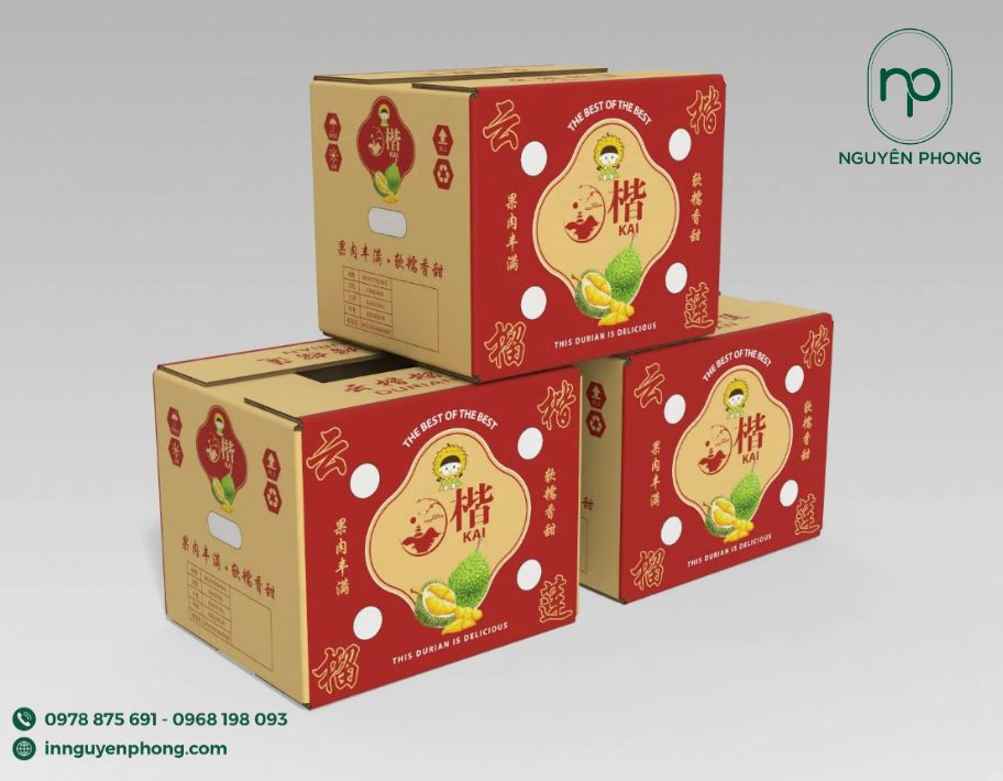 Thùng carton đựng sầu riêng kích thước lớn